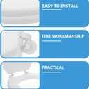 Soft Foam Elongated Toilet Seat Cushion, Universal Slow Closing Toilet Bowl Seat Replacement for Bathroom, White Compatible Mount, Padded Comfortable Fit for Seniors and Home Use