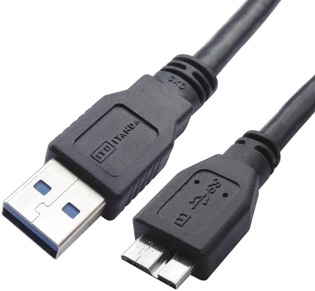 ITD ITANDA USB 3.0 Micro Cable, 3.3FT, Heavy Duty High Speed Hard Drive Cable, USB 3.0 A to Micro B Compatible with Seagate, WD, Toshiba, Westgate, Samsung Galaxy S5, Note 3, Note Pro 12.2