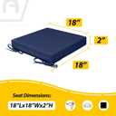 AAAAAcessories Outdoor Seat Cushions for Chairs, Waterproof, Fade-Resistant, 18" x 18" x 2", Patio Furniture Replacement Cushions, Set of 2, Navy Blue