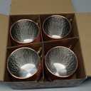 Moscow Mule Mugs Set of 4, 16 OZ Hammered Copper Cups with 304 Stainless Steel Lining and Gold Brass Handles, for Cold Drinks, Beer, Wine, Bars, Parties