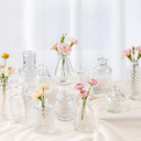 Babenest Glass Bud Vase Set of 12 pcs,Bud Vases in Bulk,Small Vases for Centerpieces, Mini Flower Vase Bulk for Rustic Wedding Home Table Decorations (Clear)