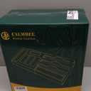 Calmbee 9 IN 1 Storage Bag Organizer for Kitchen Drawer, Bamboo Foil and Plastic Wrap with Cutter, Organizers Compatible Gallon, Quart, Sandwich Snack Size (Natural)