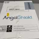 Angel Shield Durable Wood Veneer Natural Toilet Seat Metal Hinged Easy Clean Anti-scratch American Standard(Elongated,Dark Walnut) (Elongated-18.5)