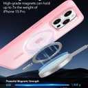 ESR for iPhone 15 Pro Case, Compatible with MagSafe, Shockproof Military-Grade Protection, Scratch-Resistant Back, Magnetic Phone Case for iPhone 15 Pro, Classic Hybrid Case, Frosted Pink