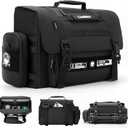 Cwatcun Camera Sling Bag, Waterproof Multifunction Photography Tactica Camera Crossbody Bag with Tripod Holder & Removable Accessory Bags for DSLR/SLR/Mirrorless Cameras - Large (Black)