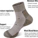 ECOEY Men's Merino Wool Cushioned Hiking Trekking Socks 4 Pairs, Quarter Length with Moisture Wicking (10-13, Oliver2)