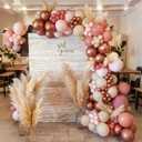 HILAVO Blush Pink Balloon Garland Kit Rose Gold Dusty Pink Sand White Balloons Arch Retro Light Pastel Pink Beige Nude Creme Balloon for Women Bridal Baby Shower Boho Wedding Birthday Party Decoration