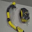 Snorkeling Gear for Adults, Snorkel Set Scuba Diving mask Dry-Top, Adult Swimming Goggles with Nose Cover, HD Tempered Glass Panoramic Anti-Leak Anti-Fog (Yellow)