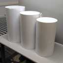 SaitiMade Set of 3 - White Cylinder Pedestal Stand Covers, Spandex Cylinder Stand Covers for Party, Wedding or Birthday Event Decor - Only Contains Cylinder Covers