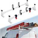 Van Roof Rack, 500 lbs Ladder Rack for Van, Fits RAM ProMaster City 2015-On with 2 Bars Heavy-Duty Anti-Rust White Coating, Ideal for Transporting Ladders, Pipes