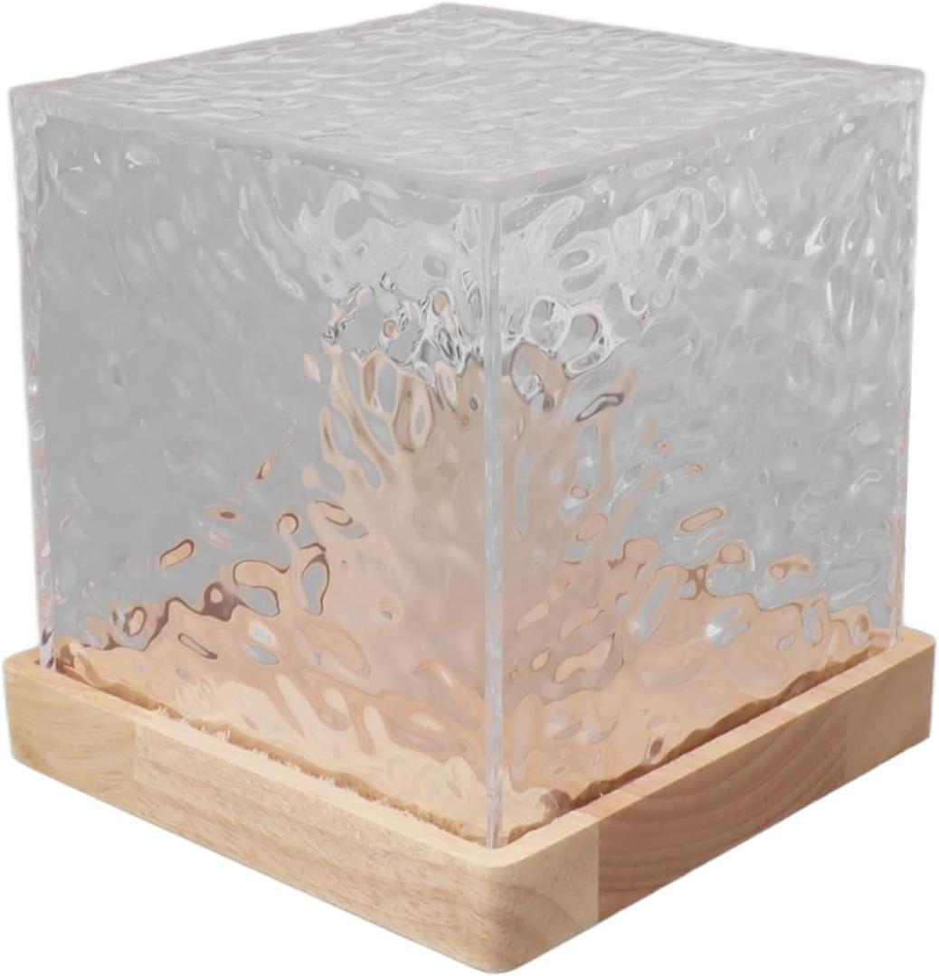 Crystal Table Lamp, USB RGBW 16 Colours, Dynamic Water Wave Light with 4 Modes, Acrylic Bedside Lamp for Children's Room, Living Room, College Dorm, Party