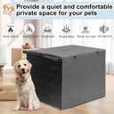 36 inches Dog Crate Cover with Card Pocket, Heavy Duty Polyester Windproof Pet Kennel Universal Fit for 1 or 2 Doors Standard Wire (Grey),