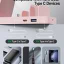 5 in 1 Wireless Charger for Samsung, Wireless Charging Station for Multiple Devices, Fast Charger Stand for Samsung Galaxy S26 Ultra S25 S24 S23 S22 Note 20 10 Z Fold 7 6 Galaxy Watch 7 6 5 Buds, Pink