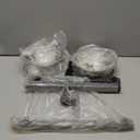 Iconic Pet Adjustable H-Design Double Diner - Non-Skid Rubber Base Noise Free Stable Dog Food Stand with 2 Quart/ 64 oz Stainless Steel Elevated Dog Food Bowls for Proper Growth & Digestion