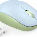 seenda Wireless Mouse for Laptop, 2.4G Noiseless Mouse with USB Receiver - Optical Tracking Portable Computer Mice for Chromebook, PC, Tablet, Windows, 24 Months Battery Life - Light Blue&Olive Green