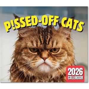 Peed Off Angry Cats Wall Calendar 2026 - Funny Cat Memes, Gifts for Cat Lovers, Monthly Hanging Format, Includes Hilarious Cat-Themed Humor, Ideal for Home or Office Decoration