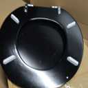 Deewow Round black Wood Toilet Seat, Baked Enamel Process black Toilet Seats, Heavy Duty Toilet Seat Round, Wood Toilet Lid with Zinc Alloy Hinge, Easy Clean, Quick-Assembled