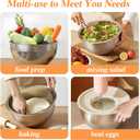 Mixing Bowls with Lids Set, 6 PCS Stainless Steel Mixing Bowls with 3 Grater Attachments, Kitchen Food Storage Organizers Nesting Mixing Bowl, Large Size 4.5, 3.5, 2.1, 1.5, 1.1, 0.7QT (Khaki)