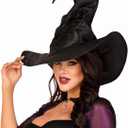 Leg Avenue Women's Large Ruched Witch Hat (Black)