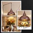 Plug in Pendant Light, 15FT Hanging Lights, On/Off Switch, Industrial Pendant Light with Plug in Cord, Metal Hanging Lamps for Living Room, Kitchen, Dining Room Brown