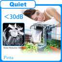 Aquarium Hang on Back Fish Tank Filter for 10-20 Gallon with Surface Skimmer, HOB Filter for Efficient and Silent Operation(Upgraded CM-268), 79GPH(300L/H), 3W, 1 Pre-filter Sponge, 1 Filter Pad