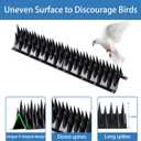 Bird Spikes Deterrent 24 Pack - New 20.6ft Pigeon Squirrels Raccoon Bird deterrents for Outside Patio, Small Birds Spikes for Outside to Keep Birds Away for Fence Balcony Roofs (Black)