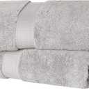 Superior Solid Egyptian Cotton Bath Towel Set, 30" x 55", Silver, 2-Pieces