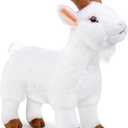 FRANKIEZHOU Lifelike Goat Stuffed Animal- White 11.5", Soft Sheep Model Plush Toy,Girl Toys,Gifts for Kids,Cudding Toy