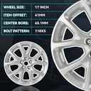 New Single 17 Inch 17x7 Inch 17" Premium Aluminum Alloy Wheel Rims Fit for Jeep Cherokee 2014 2015 2016 2017 2018, OEM Design Replacement Rim, ALY09130U20N, Silver