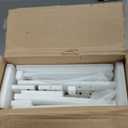 ChooChoo Bathroom Floor Cabinet, Modern Bathroom Storage Cabinet with 4 Doors and Adjustable Shelves, Freestanding Cupboard for Living Room, White (11.81"D x 23.62"W x 43.31"H)