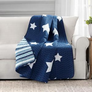Lush Decor, 50" x 60", Navy Star Throw Blanket