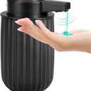 Automatic Soap Dispenser Liquid Touchless: 9oz Plastic Black - Rechargeable Electric Smart 3-Level Adjustable Modern Auto Soap Dispenser - Bathroom Kitchen Hand Dish Lotion