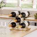 Urban Deco Gold Wine Rack Small Countertop for Cabinets – 5 Wine Holder Countertop Stylish and Compact Small Wine Racks