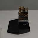 COMOWARE 29Pcs Stepped Point Drill Bit Set, 1/16"  1/2" Drill Bit Index, HSS M2 Jobber Drills Bits, No Pre-Drilling, Titanium-Coated, 3-Flat Shank, Drills Bits Set for Metal/Plastic/Acrylic/Wood