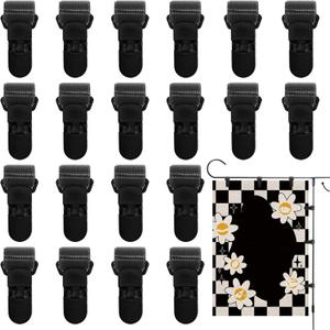 20Pcs Garden Flag Clips, All-Season Heavy-Duty Plastic Windproof Stoppers Hardware Accessories Prevent Slipping for Outdoor Flags, Small Banners, Curtains