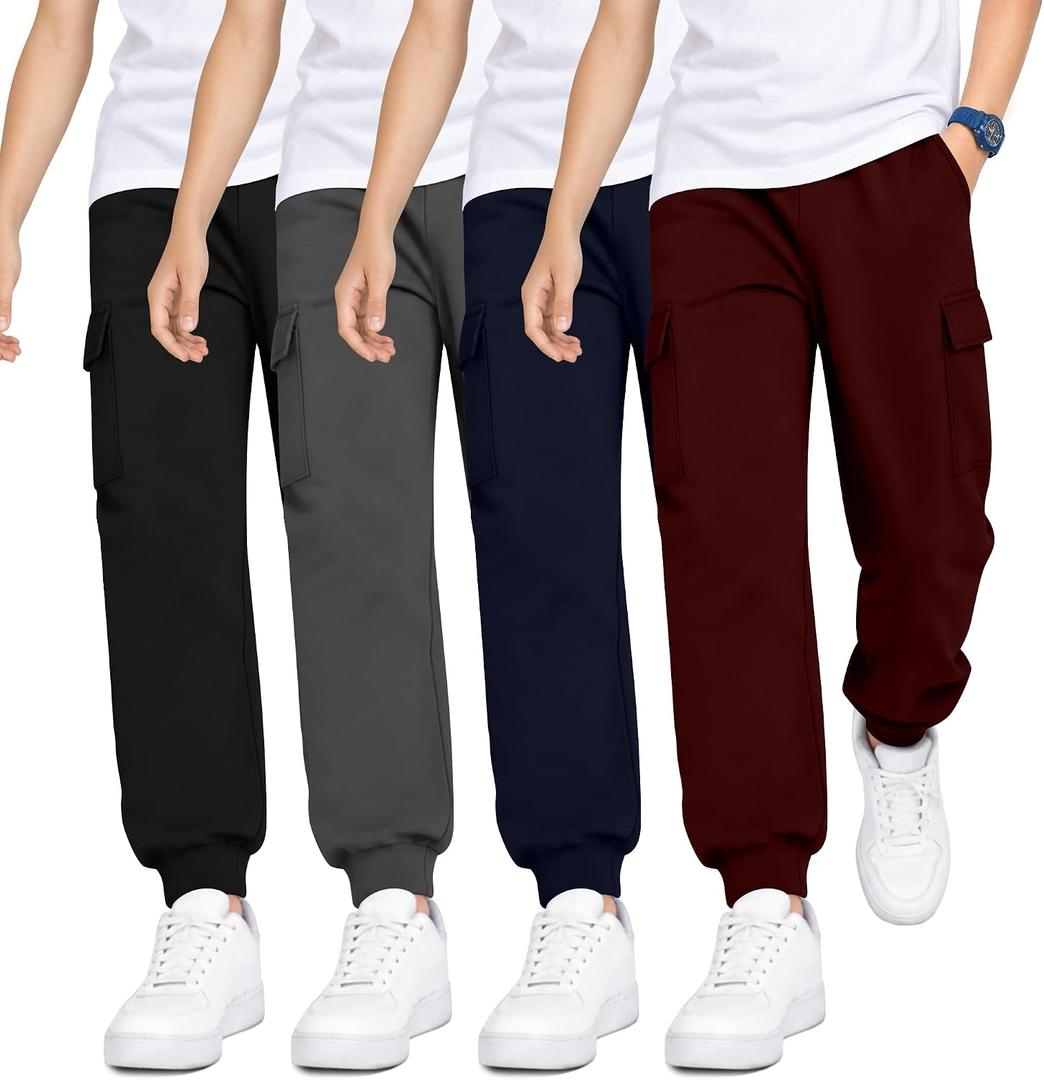 Oakgarden 4 Pack Boys Baggy Cargo Sweatpants 7-8 Years