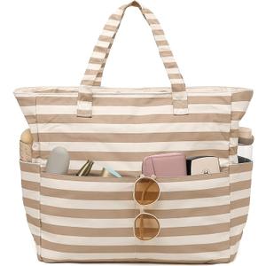 Beach Bag Waterproof Sandproof Women Tote Bag Pool Bag with Zipper for Gym Grocery Travel with Wet Pocket