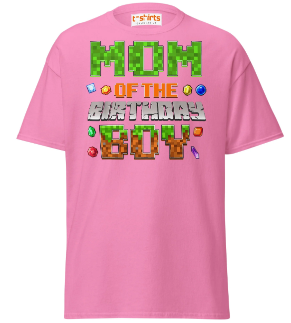 Mom Of The Birthday Boy Shirt It's My 7th Birthday Video Game Pixel T-Shirt, Small