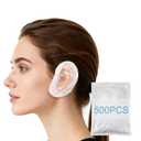 4 x 500 Pack Disposable Ear Covers for Shower Waterproof,Protectors for Hair Dye, & Salon Use,Spa,Hotel,Home,Elastic Ear Caps for Adults