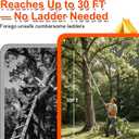 30FT Reach Manual Pole Saw, Tree Trimming Pruner with 5-24 FT Extendable Flip & Screw Dual Lock, Adjustable Long Handle High Reach Cutter for Yard & Garden