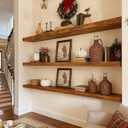 ROGMARS 48Inches Long Walnut Floating Shelves