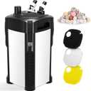 AQQA 475GPH Canister Filter, Ultra-Quiet 3-Stage Filtration Aquarium Filter
