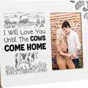 Couples Gifts for Girlfriend Boyfriend, Wedding Picture Frame, I Will Love You Until the Cows Come Home, 4x6 Inch Photo (Black)