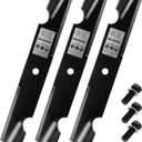 High Lift 16-1/2" Mower Blades for Bad Boy 48 Inch Deck, Replacement for OEM 038-4826-00 038-0075-00 038-4827-06, Circle Center Hole 3PCS with Bolts and Washes