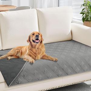 hyha Waterproof Dog Blanket, Reversible Pet Bed Blanket, Soft Sofa Couch Cover for Dogs Washable, Waterproof Pet Couch Covers for Sofa Puppy Cats Furniture Protector(30"x70", Grey/Dark Grey)