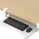 suptek Small Keyboard Tray Under Desk Pull Out with C Clamp Mount, Computer Keyboard & Mouse Tray, 20 (24.2 Including Clamps) x 11.8 inch Slide-Out Platform Computer Drawer for Typing, White, DSF1SW