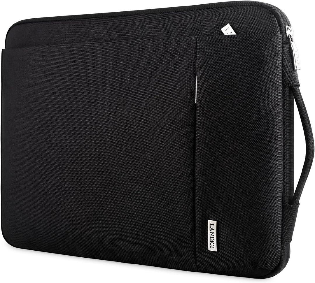 LANDICI 360 Protective Laptop Sleeve 11.6 Inch for Surface Pro 7 8 9/Laptop Go 2 3, MacBook Air 11, Small Computer Bag Carrying Case for 11-12 Inch Chromebook, Slim, Shockproof, Waterproof, Black