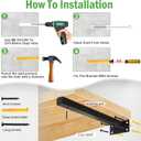 14 Inch Floating Shelf Brackets Heavy Duty, Square Shelving Brackets, Metal Floating Shelf Supports, Black Wall Mount Brackets 4 Pack