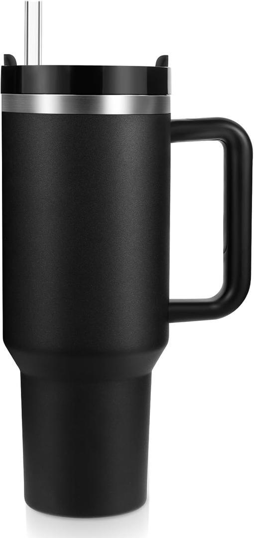 New Version 40oz Stainless Steel Vacuum Insulated Tumbler with Lid and Straw for Water, Smoothie and More, Iced Tea or Coffee (Green)