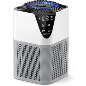 Air Purifiers for Home Large Room up to 1750 Sq Ft, H13 True HEPA Filter Air Purifiers for Bedroom Smoke/Pet Dander/Pollen, 25dB Quiet for Home,Bedroom,Office (Ivory White & Haze Gray)